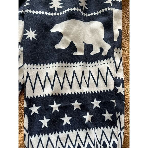 Let It Snow Kid’s Christmas Pajamas 4-5T Navy & White - Picture 3 of 5